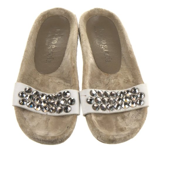 Pedro Garcia Shoes - Pedro Garcia Embellished Crystal Studded Sandal Slides 7.5/8
